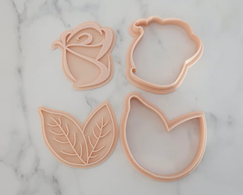 Rose & Leaves Stamp / Cutter - Made in the UK with Love  from House of Toot Sweet - Just £5.50! Shop now at House of Toot Sweet