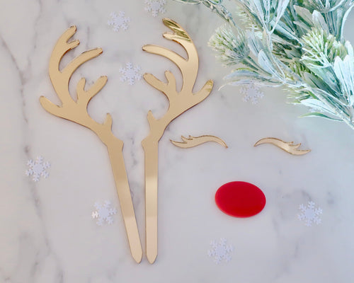 Rudolph Reindeer Antler Set Cake Topper - Made in the UK with Love  from House of Toot Sweet - Just £10! Shop now at House of Toot Sweet