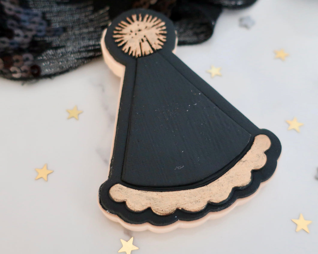 Party Hat with Pompom Embosser & Cookie Cutter - Made in the UK with Love  from House of Toot Sweet - Just £6! Shop now at House of Toot Sweet