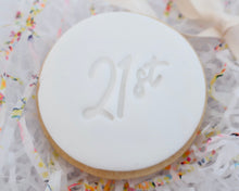 Load image into Gallery viewer, Handwritten Font Birthday Milestones Fondant Cookie Stamp - Made in the UK with Love  from House of Toot Sweet - Just £5! Shop now at House of Toot Sweet
