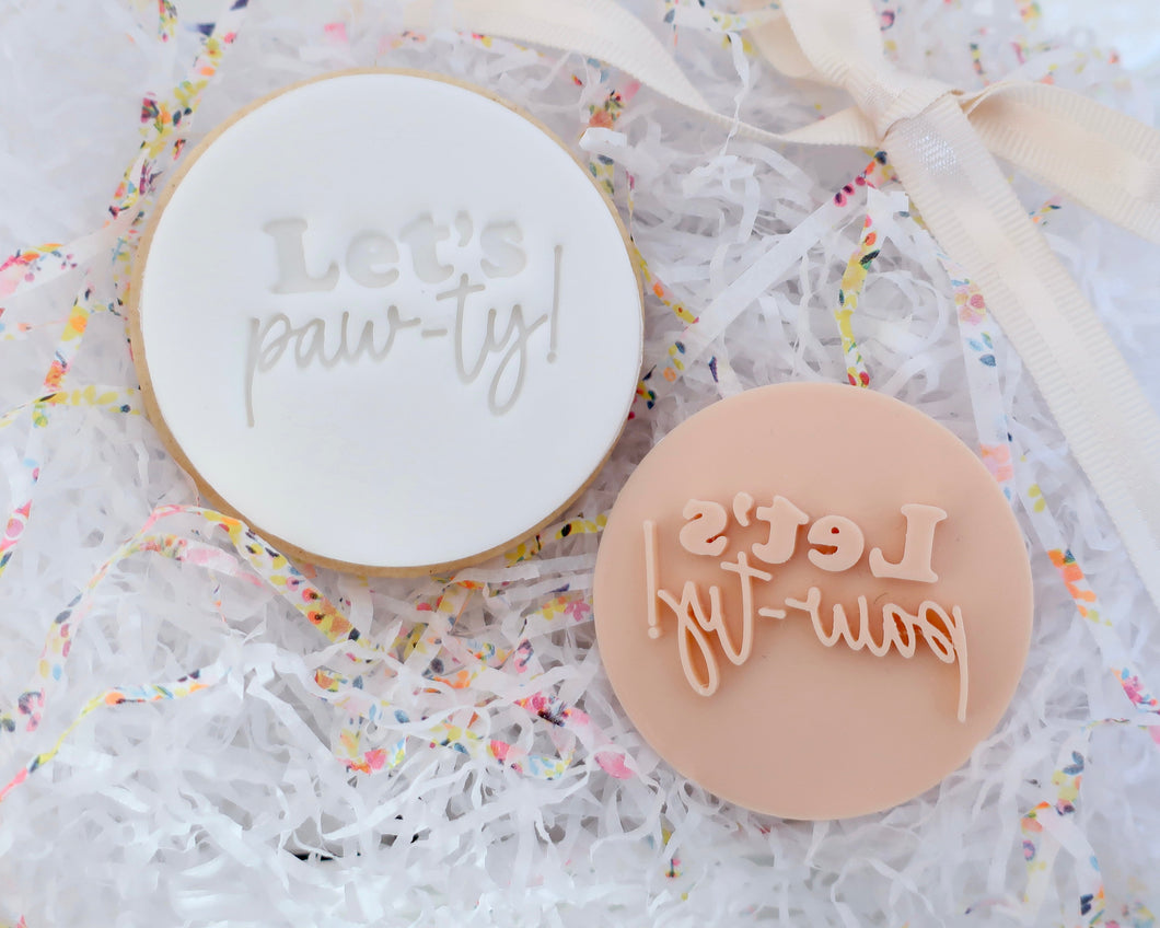 Let's Paw-ty! Fondant Cookie Stamp - Made in the UK with Love  from House of Toot Sweet - Just £5! Shop now at House of Toot Sweet