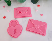 Load image into Gallery viewer, Love Letter/ Heart Padlock  Fondant Embossers and Cutters - Made in the UK with Love  from House of Toot Sweet - Just £8! Shop now at House of Toot Sweet
