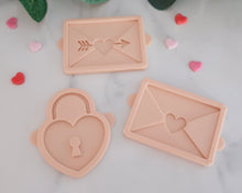 Load image into Gallery viewer, Love Letter/ Heart Padlock  Fondant Embossers and Cutters - Made in the UK with Love  from House of Toot Sweet - Just £8! Shop now at House of Toot Sweet
