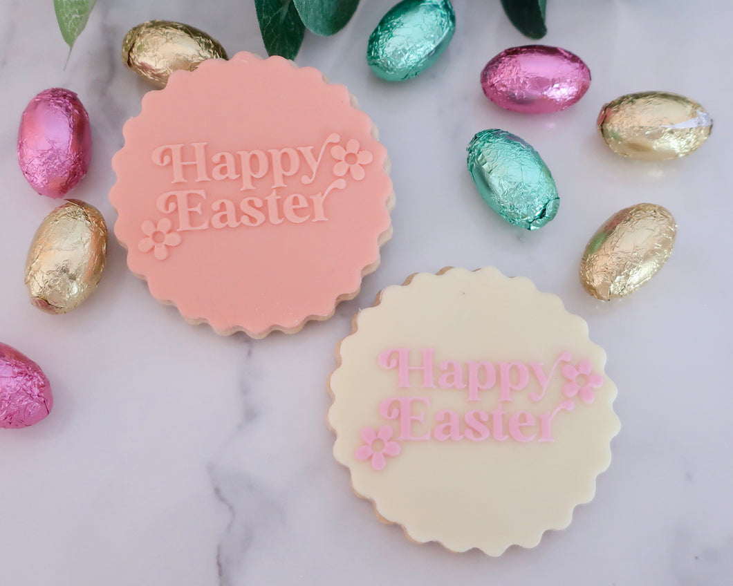 Happy Easter Retro Fondant Cookie Embosser - Made in the UK with Love  from House of Toot Sweet - Just £6.50! Shop now at House of Toot Sweet