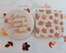 Load image into Gallery viewer, Autumn Leaves &amp; Pumkins Please Cookie &amp; Cupcake Embosser - Made in the UK with Love  from House of Toot Sweet - Just £6.50! Shop now at House of Toot Sweet
