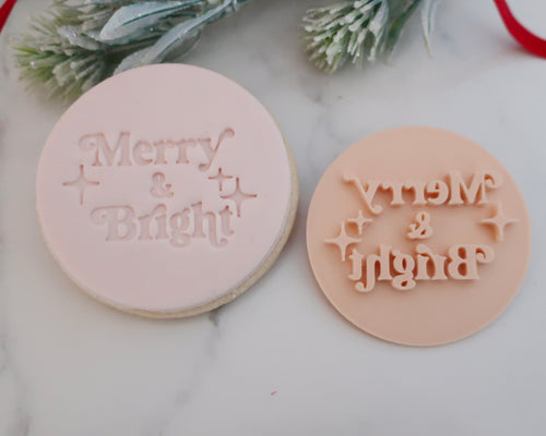 Merry & Bright Fondant Stamp - Made in the UK with Love  from House of Toot Sweet - Just £5! Shop now at House of Toot Sweet