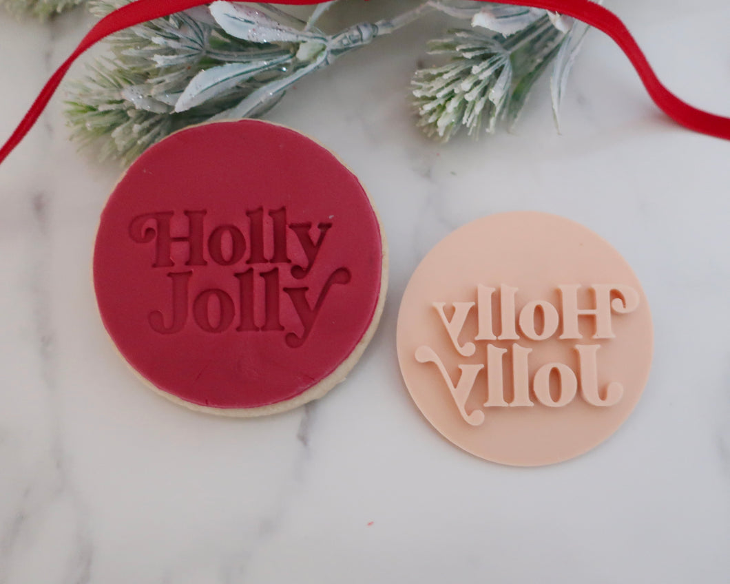 Holly Jolly Fondant Stamp - Made in the UK with Love  from House of Toot Sweet - Just £5! Shop now at House of Toot Sweet