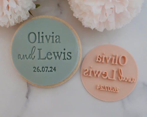 Custom Names and Date Cookie Fondant Stamp - Made in the UK with Love  from House of Toot Sweet - Just £6.99! Shop now at House of Toot Sweet