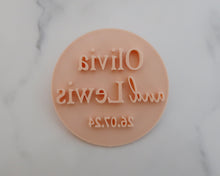 Load image into Gallery viewer, Custom Names and Date Cookie Fondant Stamp - Made in the UK with Love  from House of Toot Sweet - Just £6.99! Shop now at House of Toot Sweet
