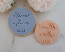 Load image into Gallery viewer, Custom Names and Date Cookie Fondant Stamp - Made in the UK with Love  from House of Toot Sweet - Just £6.99! Shop now at House of Toot Sweet
