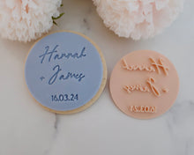 Load image into Gallery viewer, Custom Names and Date Cookie Fondant Stamp - Made in the UK with Love  from House of Toot Sweet - Just £6.99! Shop now at House of Toot Sweet
