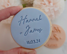 Load image into Gallery viewer, Custom Names and Date Cookie Fondant Stamp - Made in the UK with Love  from House of Toot Sweet - Just £6.99! Shop now at House of Toot Sweet
