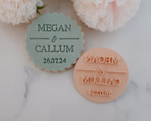 Load image into Gallery viewer, Custom Names and Date Cookie Fondant Stamp - Made in the UK with Love  from House of Toot Sweet - Just £6.99! Shop now at House of Toot Sweet
