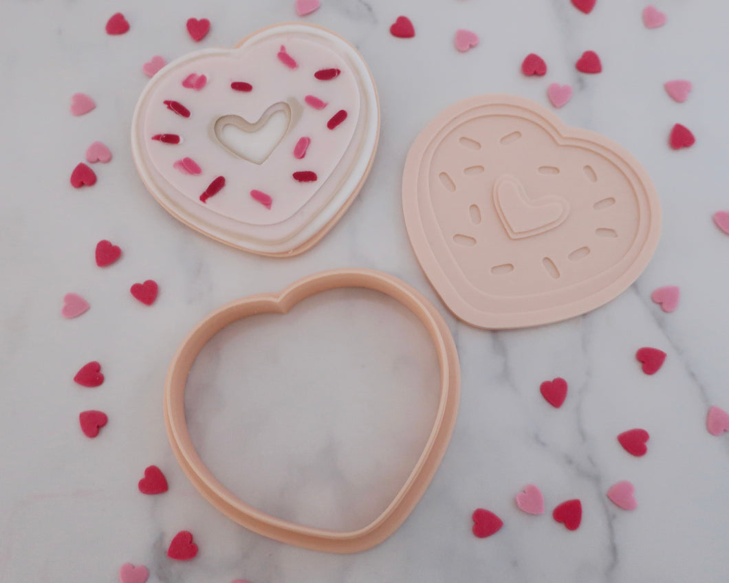 Love Heart Donut Fondant Pop Embosser and Cutter - Made in the UK with Love  from House of Toot Sweet - Just £6.50! Shop now at House of Toot Sweet