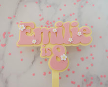 Load image into Gallery viewer, 5&#39;&#39; Emilie is 8 Groovy Retro Hippie Flower Power Cake Topper - Made in the UK with Love  from House of Toot Sweet - Just £7.50! Shop now at House of Toot Sweet
