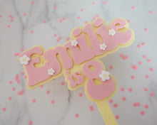 Load image into Gallery viewer, 5&#39;&#39; Emilie is 8 Groovy Retro Hippie Flower Power Cake Topper - Made in the UK with Love  from House of Toot Sweet - Just £7.50! Shop now at House of Toot Sweet
