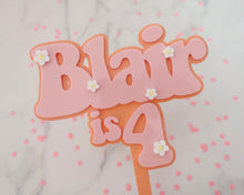 Load image into Gallery viewer, 5&#39;&#39; Blair is 4 Groovy Retro Hippie Flower Power Cake Topper - Made in the UK with Love  from House of Toot Sweet - Just £7.50! Shop now at House of Toot Sweet
