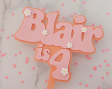 Load image into Gallery viewer, 5&#39;&#39; Blair is 4 Groovy Retro Hippie Flower Power Cake Topper - Made in the UK with Love  from House of Toot Sweet - Just £7.50! Shop now at House of Toot Sweet
