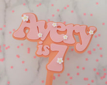 Load image into Gallery viewer, 5&#39;&#39; Avery is 7 Groovy Retro Hippie Flower Power Cake Topper - Made in the UK with Love  from House of Toot Sweet - Just £7.50! Shop now at House of Toot Sweet
