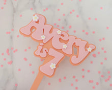 Load image into Gallery viewer, 5&#39;&#39; Avery is 7 Groovy Retro Hippie Flower Power Cake Topper - Made in the UK with Love  from House of Toot Sweet - Just £7.50! Shop now at House of Toot Sweet
