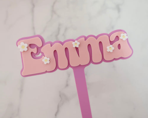 5'' Emma Groovy Retro Hippie Flower Power Cake Topper - Made in the UK with Love  from House of Toot Sweet - Just £6.50! Shop now at House of Toot Sweet