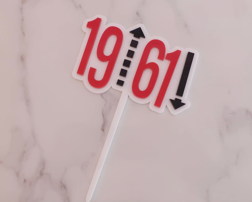 4'' 1961 Retro Mod Cake Topper - Made in the UK with Love  from House of Toot Sweet - Just £6! Shop now at House of Toot Sweet