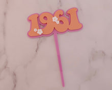 Load image into Gallery viewer, 4&#39;&#39; 1961 Groovy Hippie Cake Topper - Made in the UK with Love  from House of Toot Sweet - Just £6! Shop now at House of Toot Sweet
