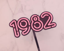 Load image into Gallery viewer, 5&#39;&#39; 80s Neon lights 1982 Cake topper - Made in the UK with Love  from House of Toot Sweet - Just £6.50! Shop now at House of Toot Sweet
