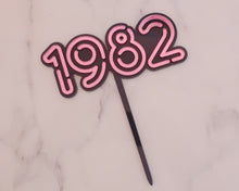 Load image into Gallery viewer, 5&#39;&#39; 80s Neon lights 1982 Cake topper - Made in the UK with Love  from House of Toot Sweet - Just £6.50! Shop now at House of Toot Sweet
