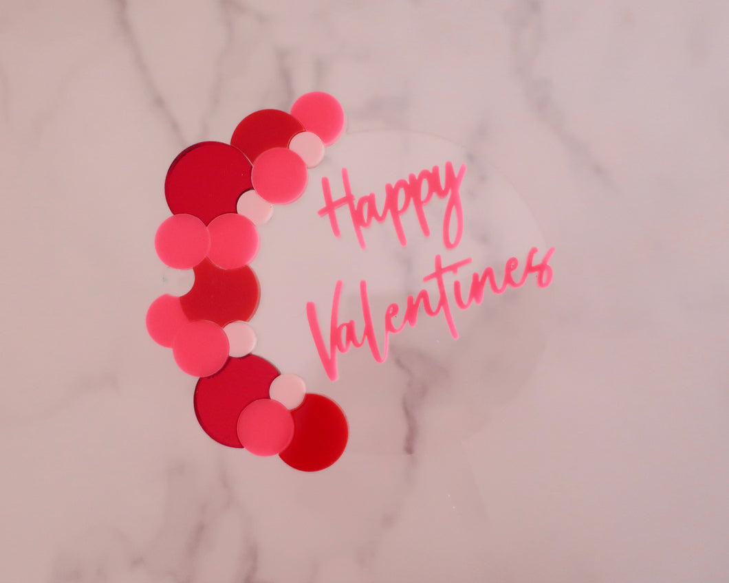 4'' Happy Valentines Balloon Arch Acrylic Cake Topper - Made in the UK with Love  from House of Toot Sweet - Just £5.50! Shop now at House of Toot Sweet