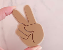 Load image into Gallery viewer, Hand Peace Sign Groovy Hippie Acrylic Cake Charm/ Topper - Made in the UK with Love  from House of Toot Sweet - Just £3.50! Shop now at House of Toot Sweet
