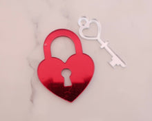 Load image into Gallery viewer, Love Lock &amp; Key Acrylic Cake Charm - Made in the UK with Love  from House of Toot Sweet - Just £4! Shop now at House of Toot Sweet
