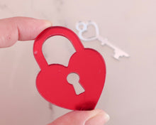 Load image into Gallery viewer, Love Lock &amp; Key Acrylic Cake Charm - Made in the UK with Love  from House of Toot Sweet - Just £4! Shop now at House of Toot Sweet
