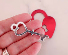 Load image into Gallery viewer, Love Lock &amp; Key Acrylic Cake Charm - Made in the UK with Love  from House of Toot Sweet - Just £4! Shop now at House of Toot Sweet
