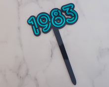 Load image into Gallery viewer, 4&#39;&#39; 80s Neon lights 1983 Cake topper - Made in the UK with Love  from House of Toot Sweet - Just £6! Shop now at House of Toot Sweet
