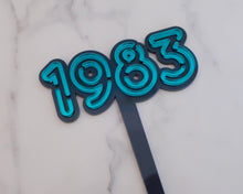 Load image into Gallery viewer, 4&#39;&#39; 80s Neon lights 1983 Cake topper - Made in the UK with Love  from House of Toot Sweet - Just £6! Shop now at House of Toot Sweet
