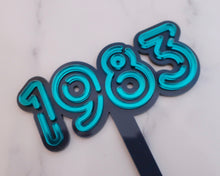 Load image into Gallery viewer, 4&#39;&#39; 80s Neon lights 1983 Cake topper - Made in the UK with Love  from House of Toot Sweet - Just £6! Shop now at House of Toot Sweet
