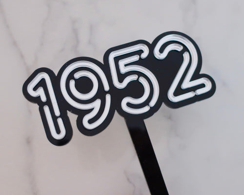 4'' Neon lights 1952 Cake topper - Made in the UK with Love  from House of Toot Sweet - Just £6! Shop now at House of Toot Sweet