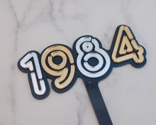 Load image into Gallery viewer, 5&#39;&#39; 80s Neon lights 1984 Cake topper - Made in the UK with Love  from House of Toot Sweet - Just £6.50! Shop now at House of Toot Sweet
