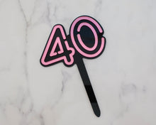 Load image into Gallery viewer, 80s Neon lights Personalised Age Name Cake topper - Made in the UK with Love  from House of Toot Sweet - Just £10! Shop now at House of Toot Sweet
