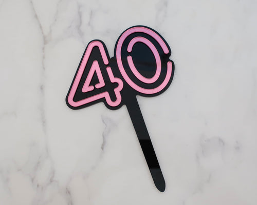 80s Neon lights Personalised Age Name Cake topper - Made in the UK with Love  from House of Toot Sweet - Just £10! Shop now at House of Toot Sweet