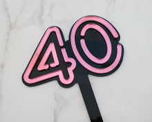 Load image into Gallery viewer, 80s Neon lights Personalised Age Name Cake topper - Made in the UK with Love  from House of Toot Sweet - Just £10! Shop now at House of Toot Sweet
