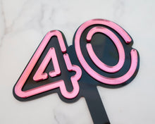 Load image into Gallery viewer, 80s Neon lights Personalised Age Name Cake topper - Made in the UK with Love  from House of Toot Sweet - Just £10! Shop now at House of Toot Sweet
