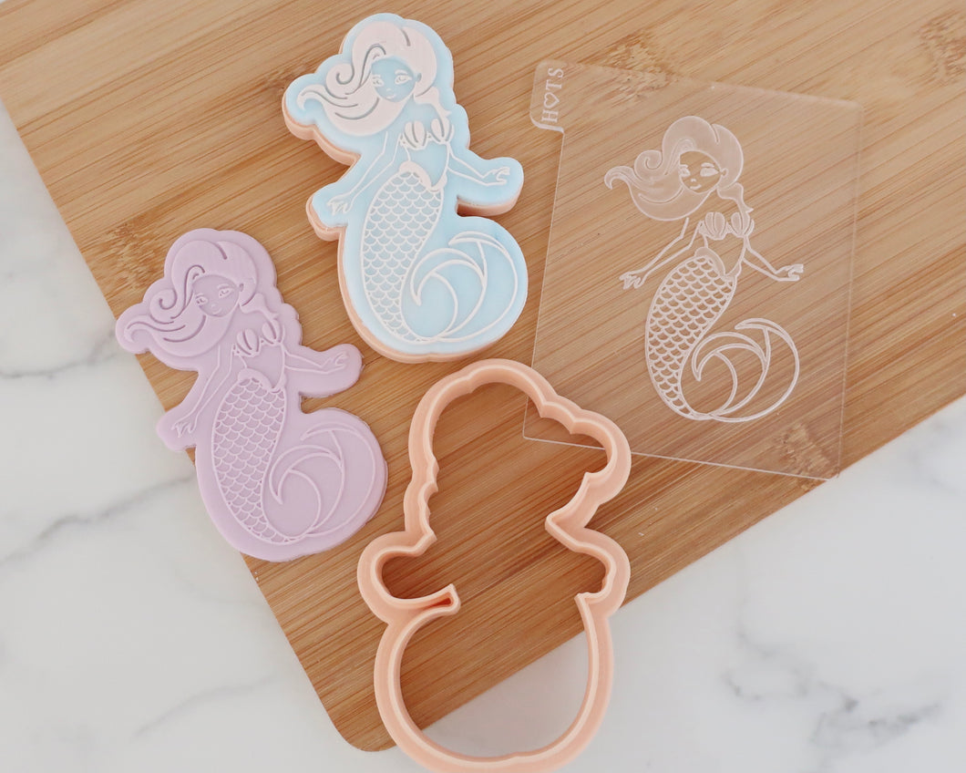 Cute Mermaid Cookie Cutter and Embosser - Made in the UK with Love  from House of Toot Sweet - Just £6.50! Shop now at House of Toot Sweet