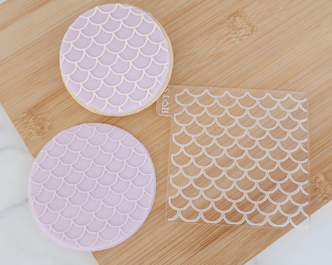 Mermaid Scales Linear Texture Pattern Cookie Embosser