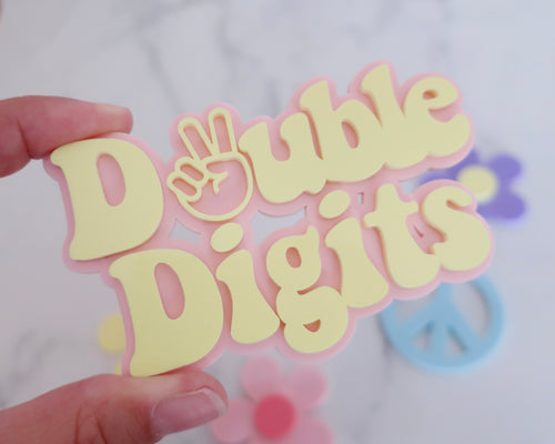 Double Digits Acrylic Cake Charm/ Topper - Made in the UK with Love  from House of Toot Sweet - Just £9.50! Shop now at House of Toot Sweet