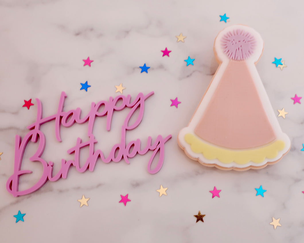 Party Hat with Pompom Embosser & Cookie Cutter - Made in the UK with Love  from House of Toot Sweet - Just £6! Shop now at House of Toot Sweet