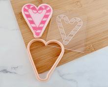 Load image into Gallery viewer, Candy Cane Heart Cookie Cutter &amp; Embosser - Made in the UK with Love  from House of Toot Sweet - Just £6.50! Shop now at House of Toot Sweet
