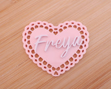 Load image into Gallery viewer, Freya Doily Heart Gift Tag - Made in the UK with Love  from House of Toot Sweet - Just £1.50! Shop now at House of Toot Sweet
