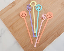 Load image into Gallery viewer, Groovy Pastel Drink Stirrers - Made in the UK with Love  from House of Toot Sweet - Just £4! Shop now at House of Toot Sweet
